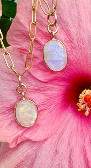 Rainbow Moonstone Blue Flash Pendant