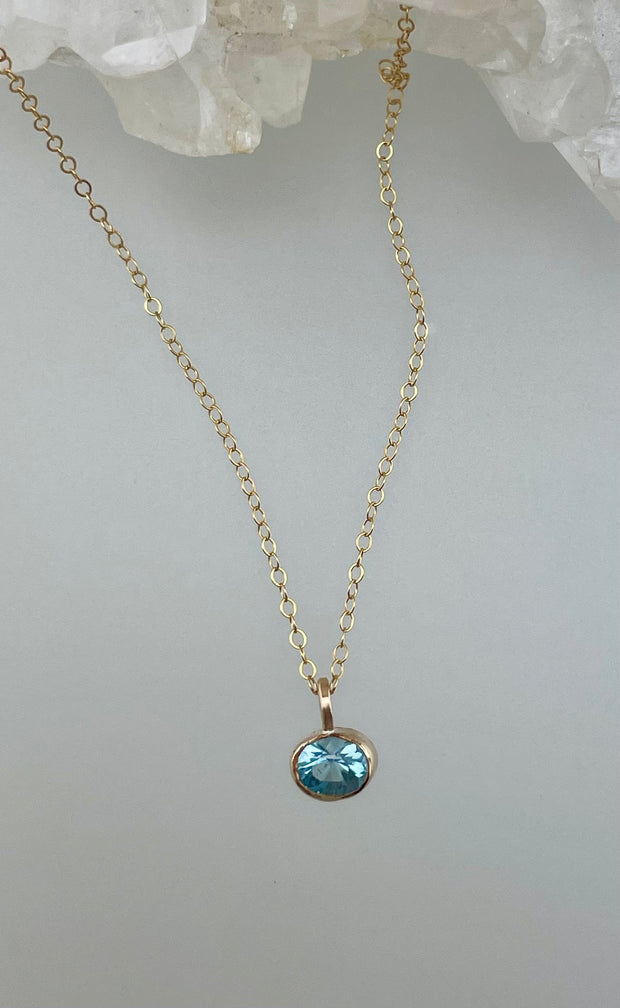Aquamarine Charm Necklace