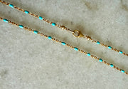 Turquoise Enamel Chain Necklace