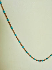Turquoise Enamel Chain Necklace