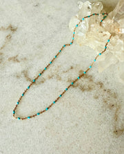 Turquoise Enamel Chain Necklace
