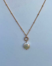 Coin Pearl Drop Necklace