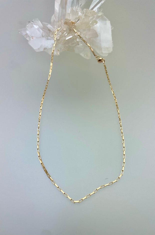 Shimmer Box Chain Necklace