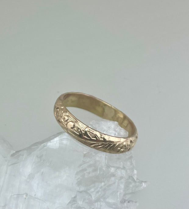 Floral Gold Fill Band