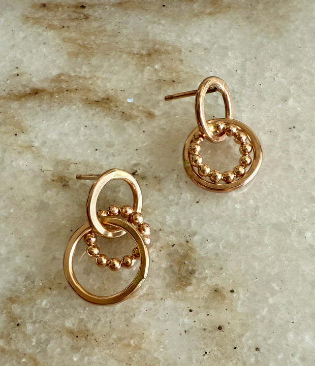 Gold Circles Post Earrings