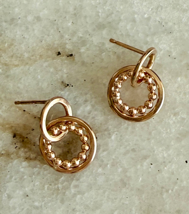 Gold Circles Post Earrings