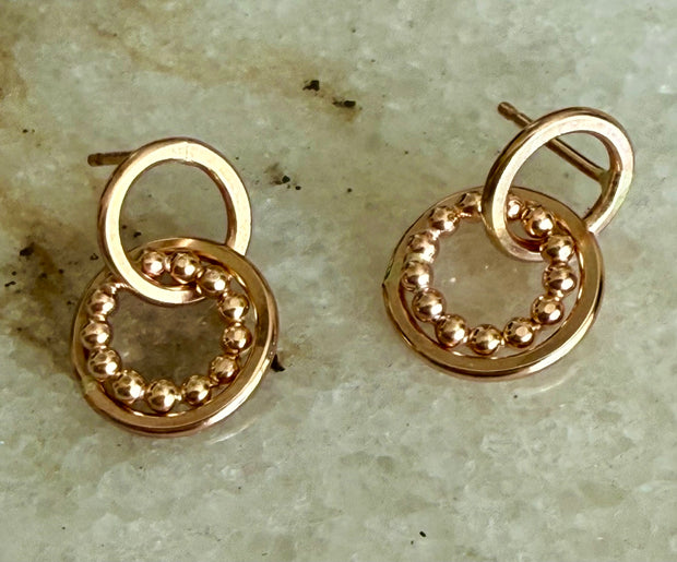 Gold Circles Post Earrings