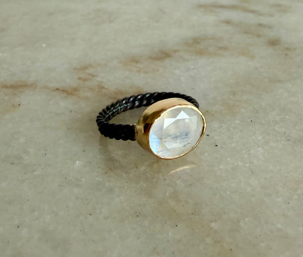 Athena Rainbow Moonstone Ring