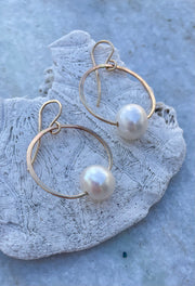 Pearls In Circle Earrings