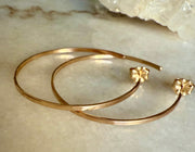 Round Gold Post Hoop Earrings Small