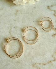 Round Gold Post Earrings Large