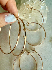 Round Gold Post Earrings Large