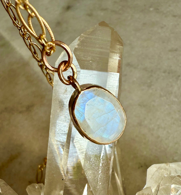 Rainbow Moonstone Blue Flash Pendant