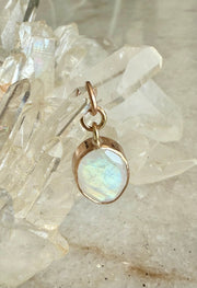 Golden Glow Rainbow Moonstone Pendant