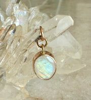 Golden Glow Rainbow Moonstone Pendant