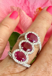 Ruby and Diamond Cocktail Ring