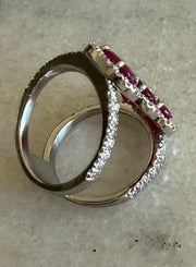 Ruby and Diamond Cocktail Ring
