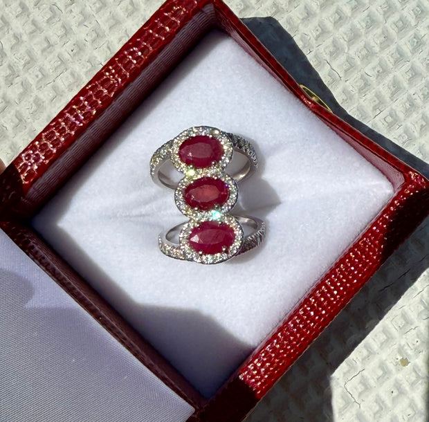 Ruby and Diamond Cocktail Ring