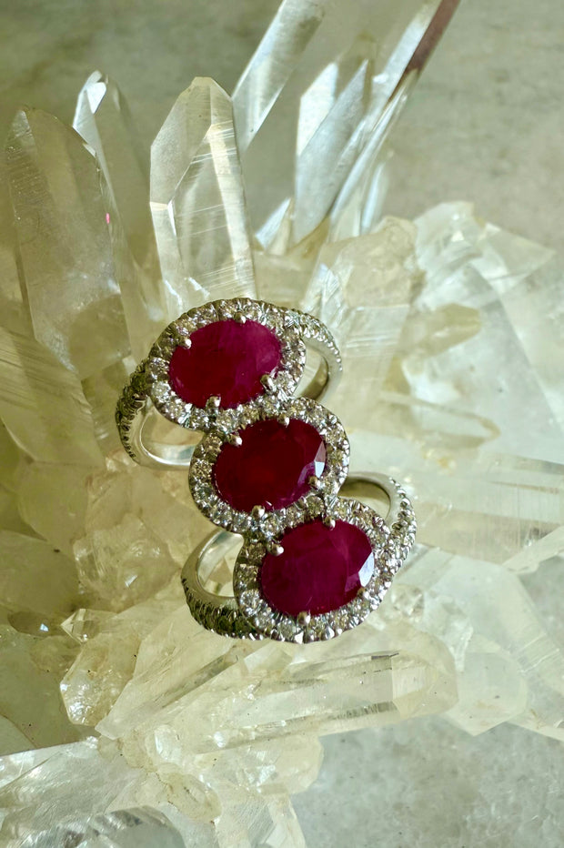 Ruby and Diamond Cocktail Ring