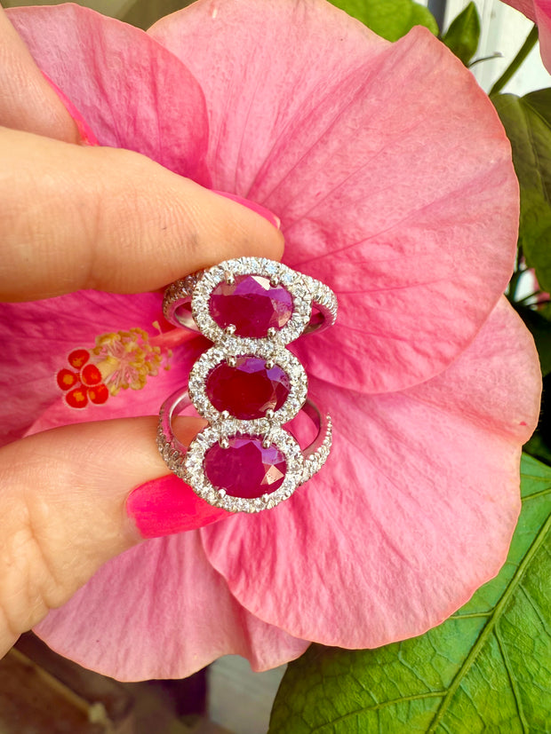 Ruby and Diamond Cocktail Ring