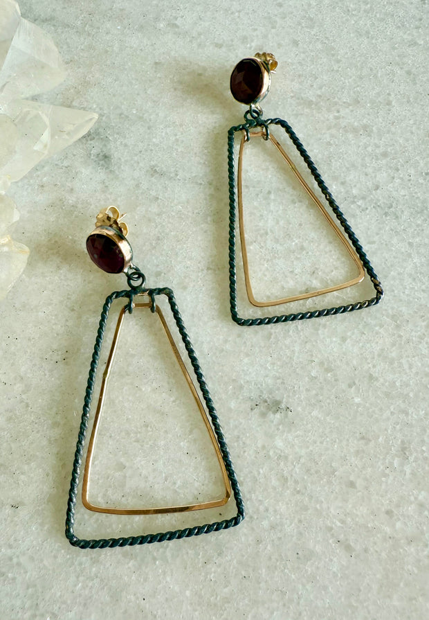 Geometric Earrings with Ruby