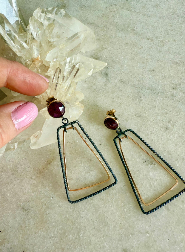 Geometric Earrings with Ruby