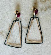Geometric Earrings with Ruby