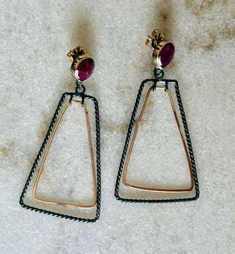 Geometric Earrings with Ruby