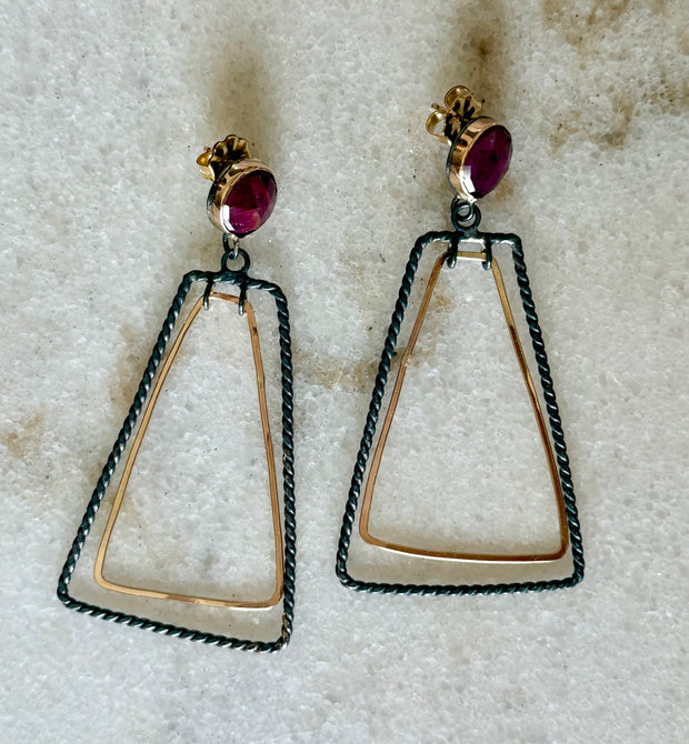 Geometric Earrings with Ruby