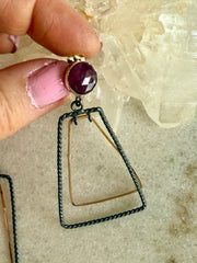 Geometric Earrings with Ruby