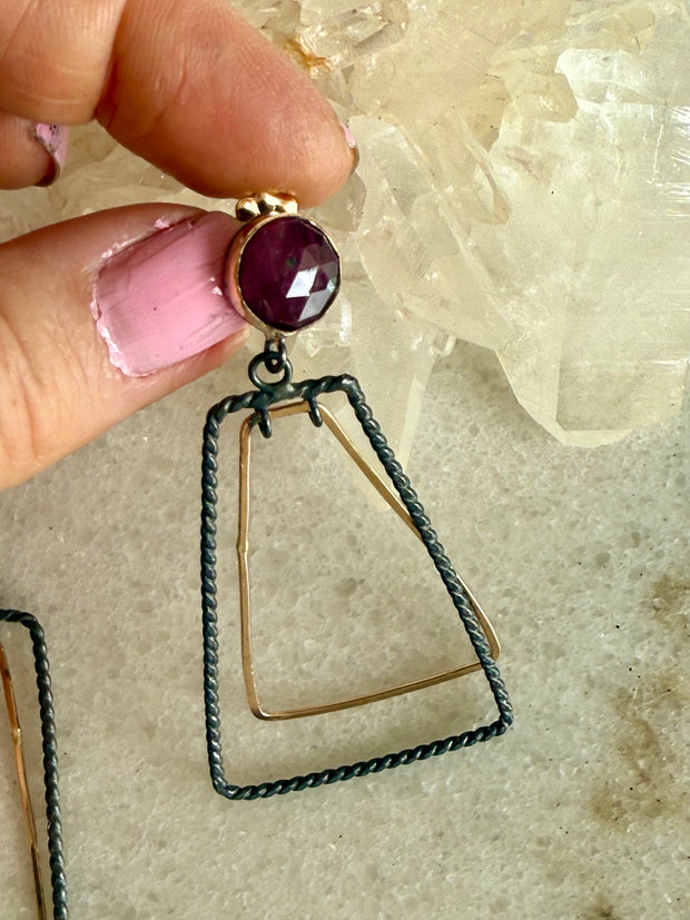 Geometric Earrings with Ruby
