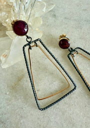 Geometric Earrings with Ruby