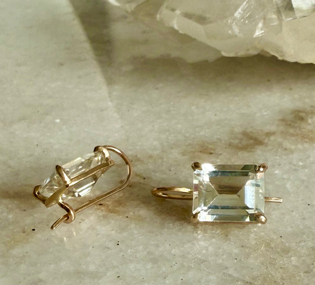Gold and Silver Topaz Earrings