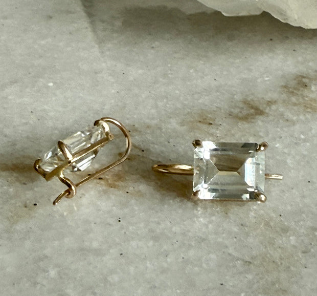Gold and Silver Topaz Earrings