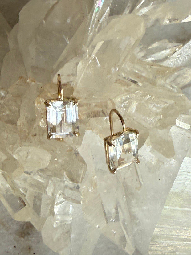 Gold and Silver Topaz Earrings