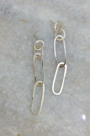 Fine Silver Paperclip Earrings