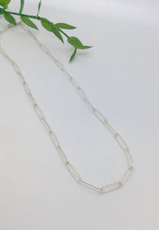 Fine Silver Paperclip Necklace
