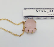 Rose Quartz Prong Necklace