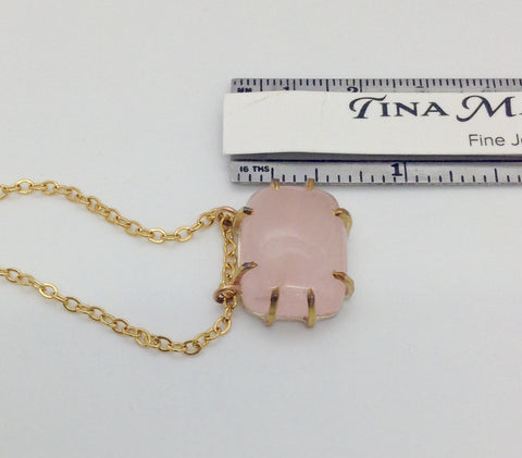 Rose Quartz Prong Necklace