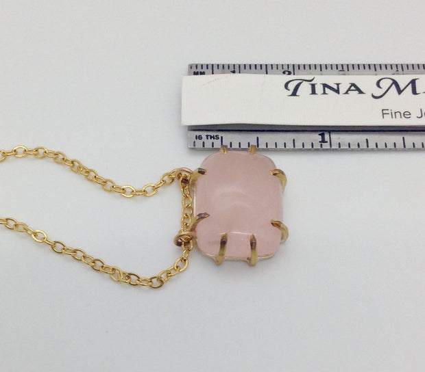 Rose Quartz Prong Necklace