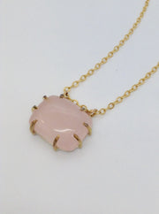 Rose Quartz Prong Necklace